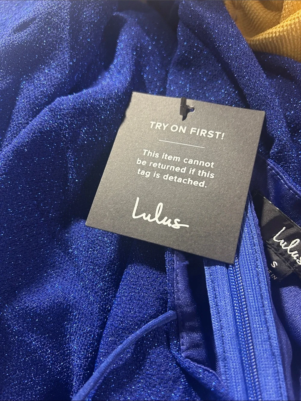 NWT Lulus Take Me Anywhere Cobalt Sparkly Asymmetrical Bodycon Mini Dress